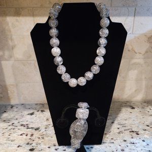 Silver/Gray Necklace & Bracelet Set